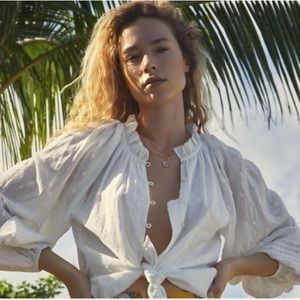 Cleobella white long sleeve blouse